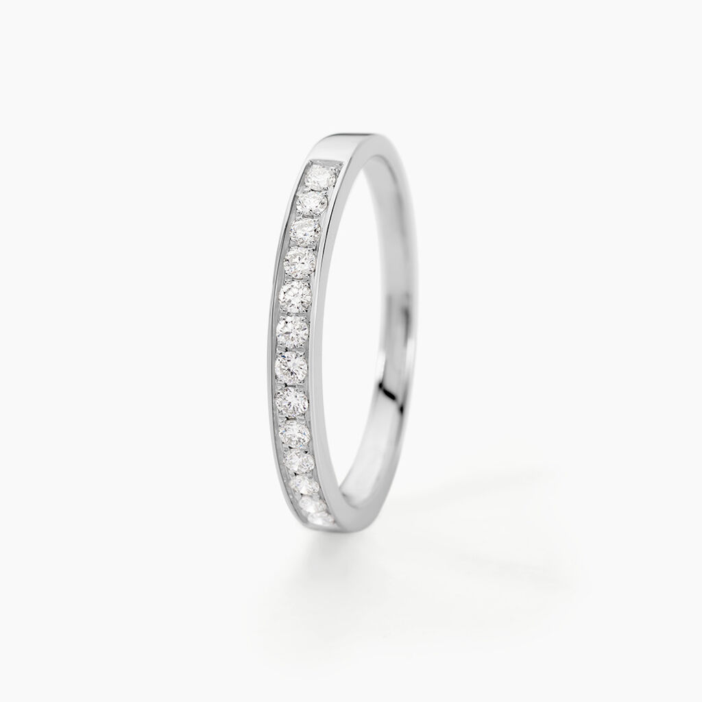 Alliance Rhea Or Blanc Diamant - Alliances avec pierres Femme | Marc Orian