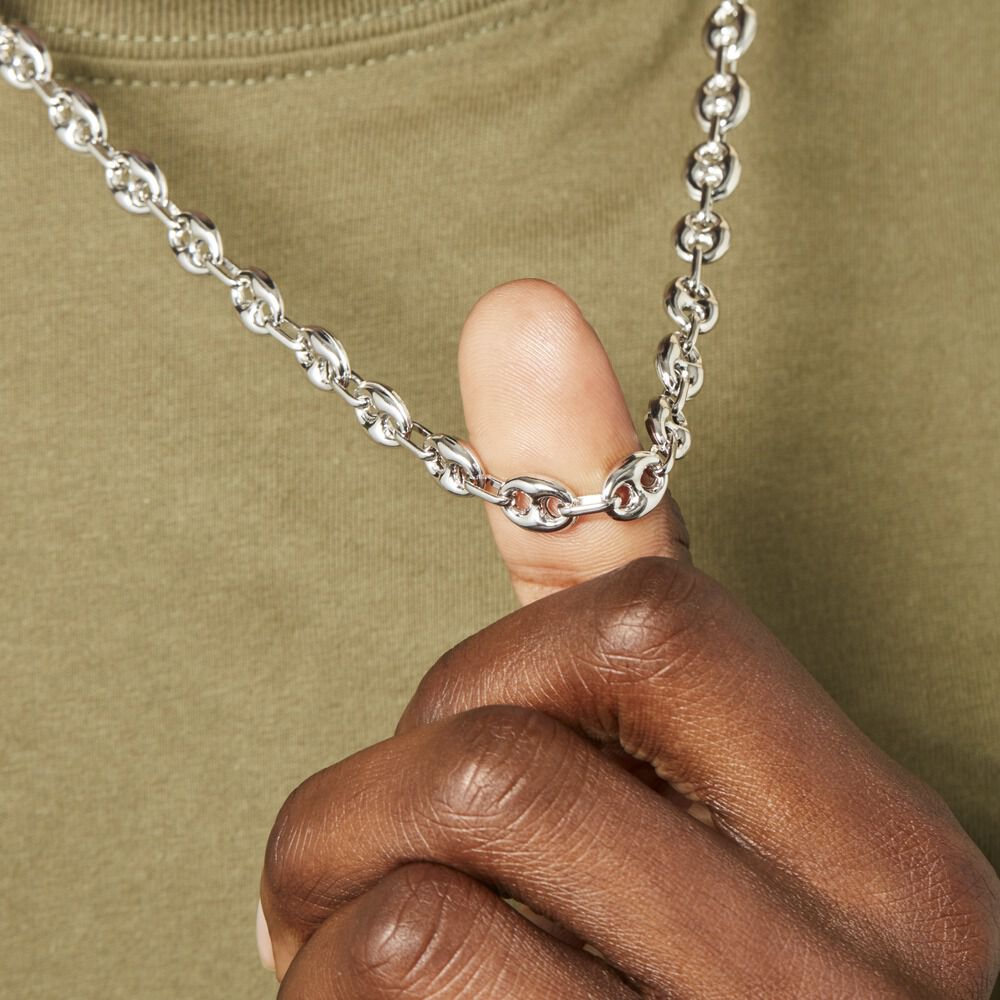 Collier Carrus Maille Grain De Cafe Argent Blanc - Chaînes Homme | Marc Orian