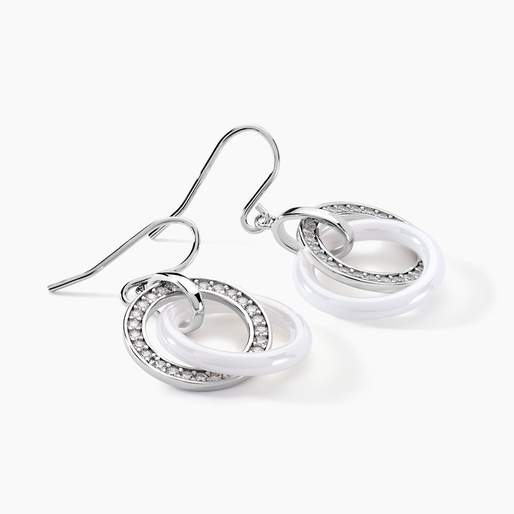 Boucles D'oreilles Pendantes Grizzel Argent Blanc Oxyde De Zirconium - Pendantes Femme | Marc Orian