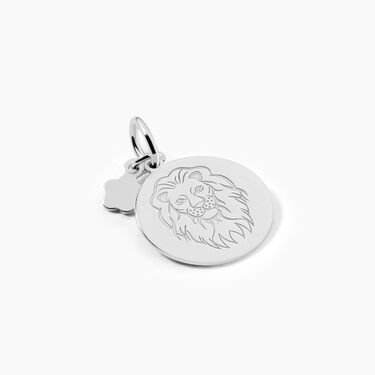 Pendentif Zodiaque Rond Argent Blanc
