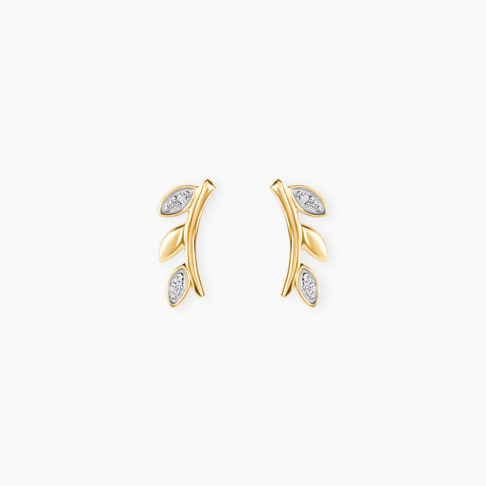 Boucles D'oreilles Puces Laverna Or Jaune Diamant - Puces Femme | Marc Orian