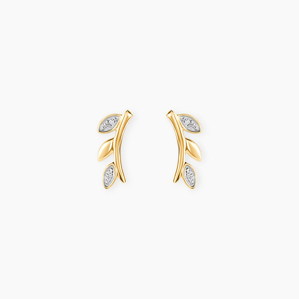 Boucles D'oreilles Puces Laverna Or Jaune Diamant - Puces Femme | Marc Orian