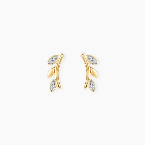 Boucles D'oreilles Puces Laverna Or Jaune Diamant - Puces Femme | Marc Orian