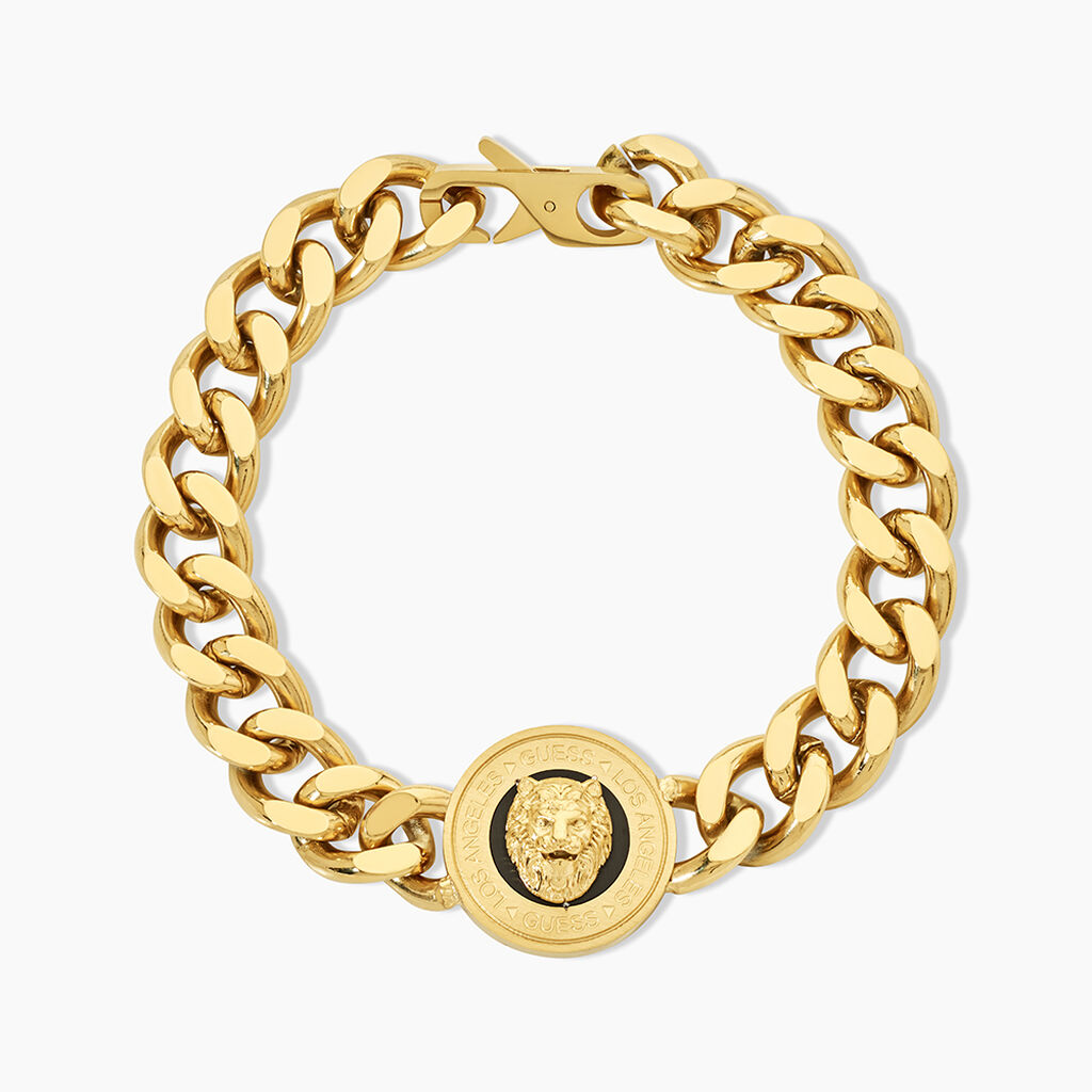 Bracelet Guess Lion King Acier Jaune - Bracelets cha&icirc;nes Homme | Marc Orian