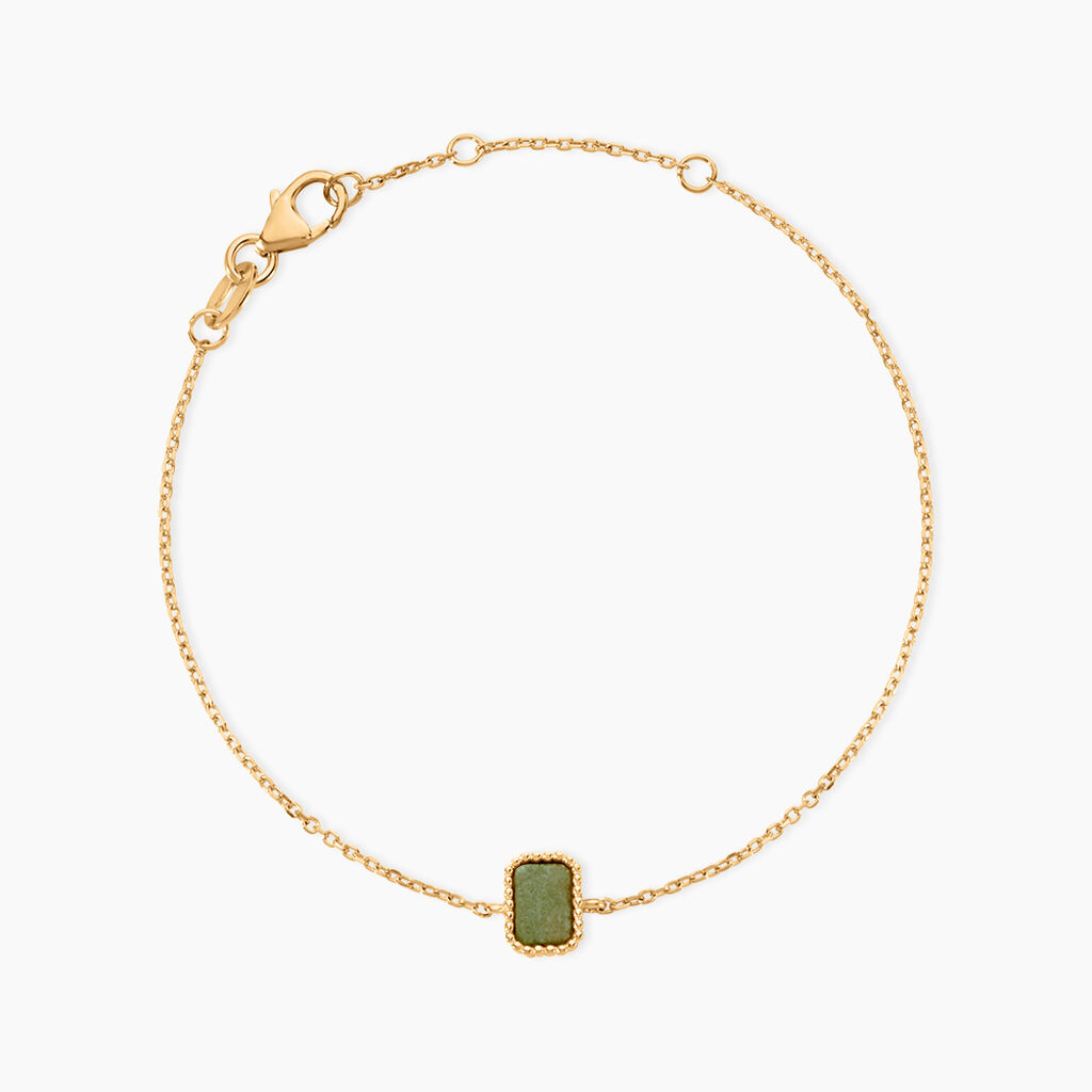 Bracelet Memory Plaqu&eacute; Or Jaune Aventurine - Bracelets fantaisie Femme | Marc Orian