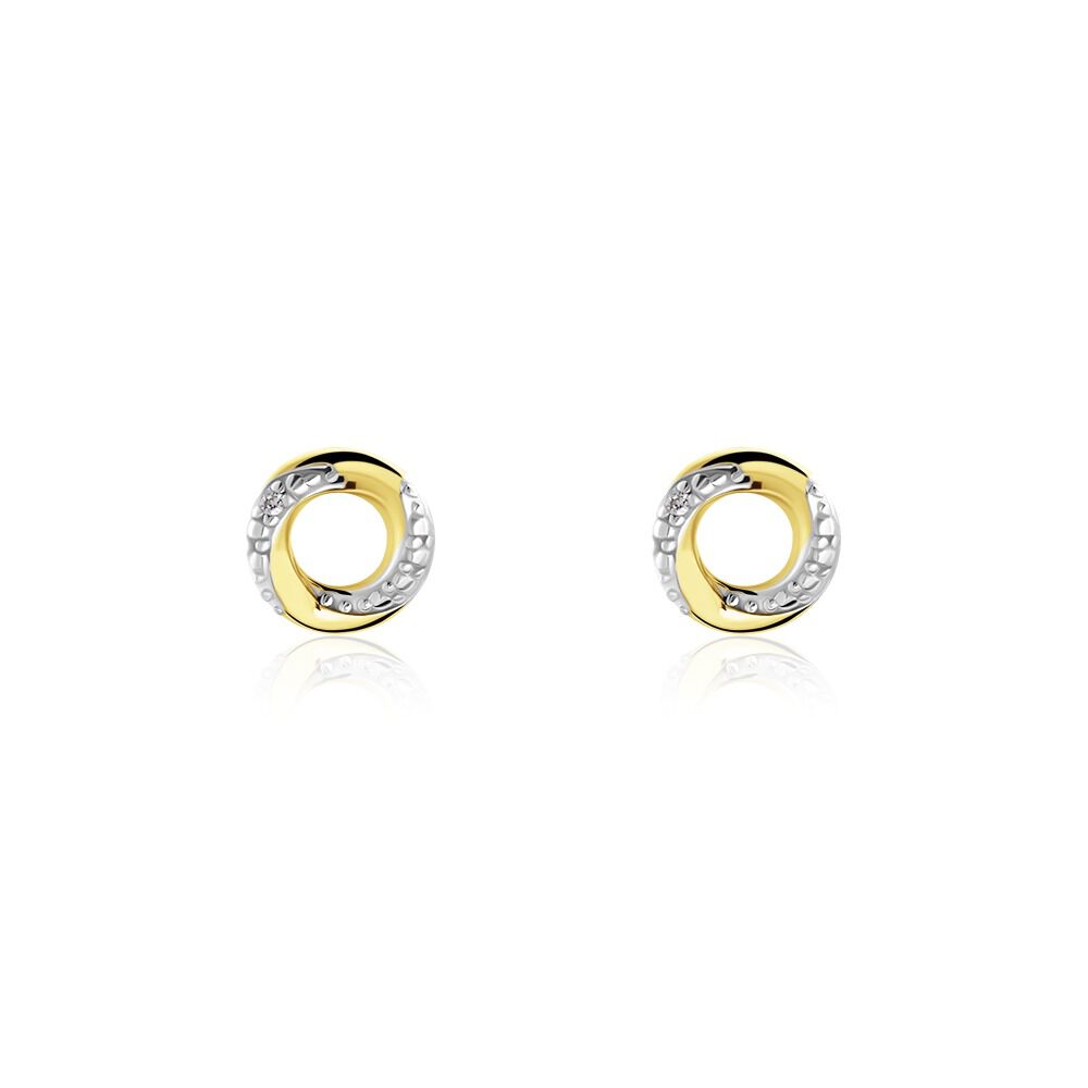 Boucles D'oreilles Puces Or Jaune Pamila Diamants - Boucles d'oreilles pierres précieuses Femme | Marc Orian
