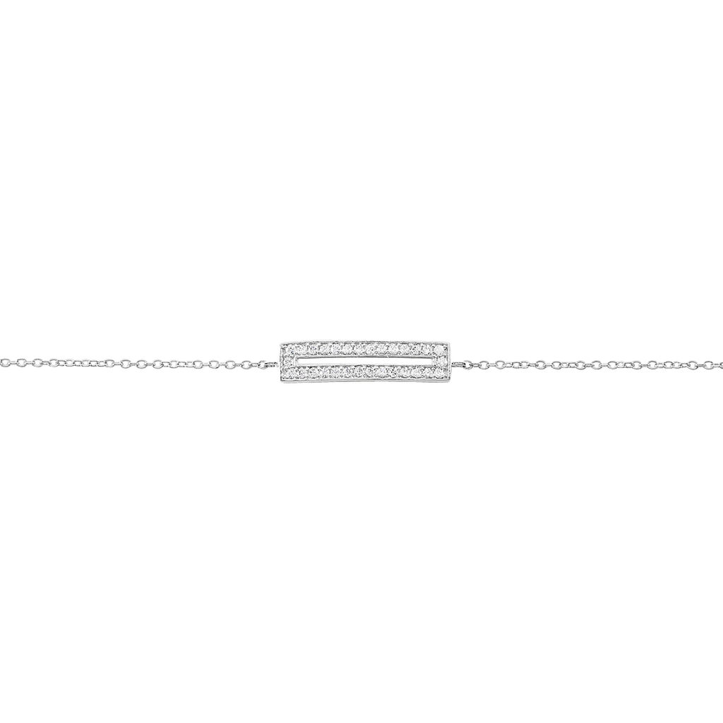 Bracelet Argent Blanc Damiette Oxyde De Zirconium - Bracelets chaînes Femme | Marc Orian