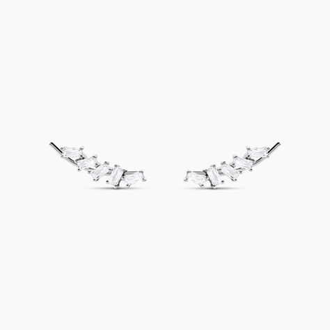 Boucles D'oreilles Grimpantes Adonia Argent Blanc Oxyde De Zirconium - Piercings d'oreilles Femme | Marc Orian