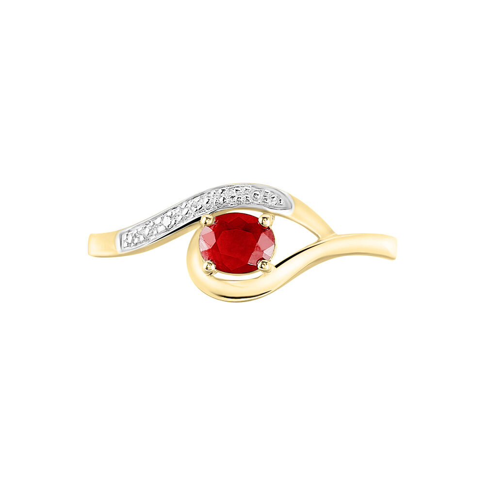 Bague Sagesse Or Jaune Rubis Et Diamant - Bagues vintage Femme | Marc Orian