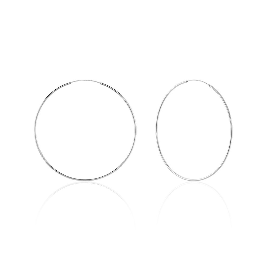 Créoles Argent Blanc Olympia - Grosses créoles Femme | Marc Orian