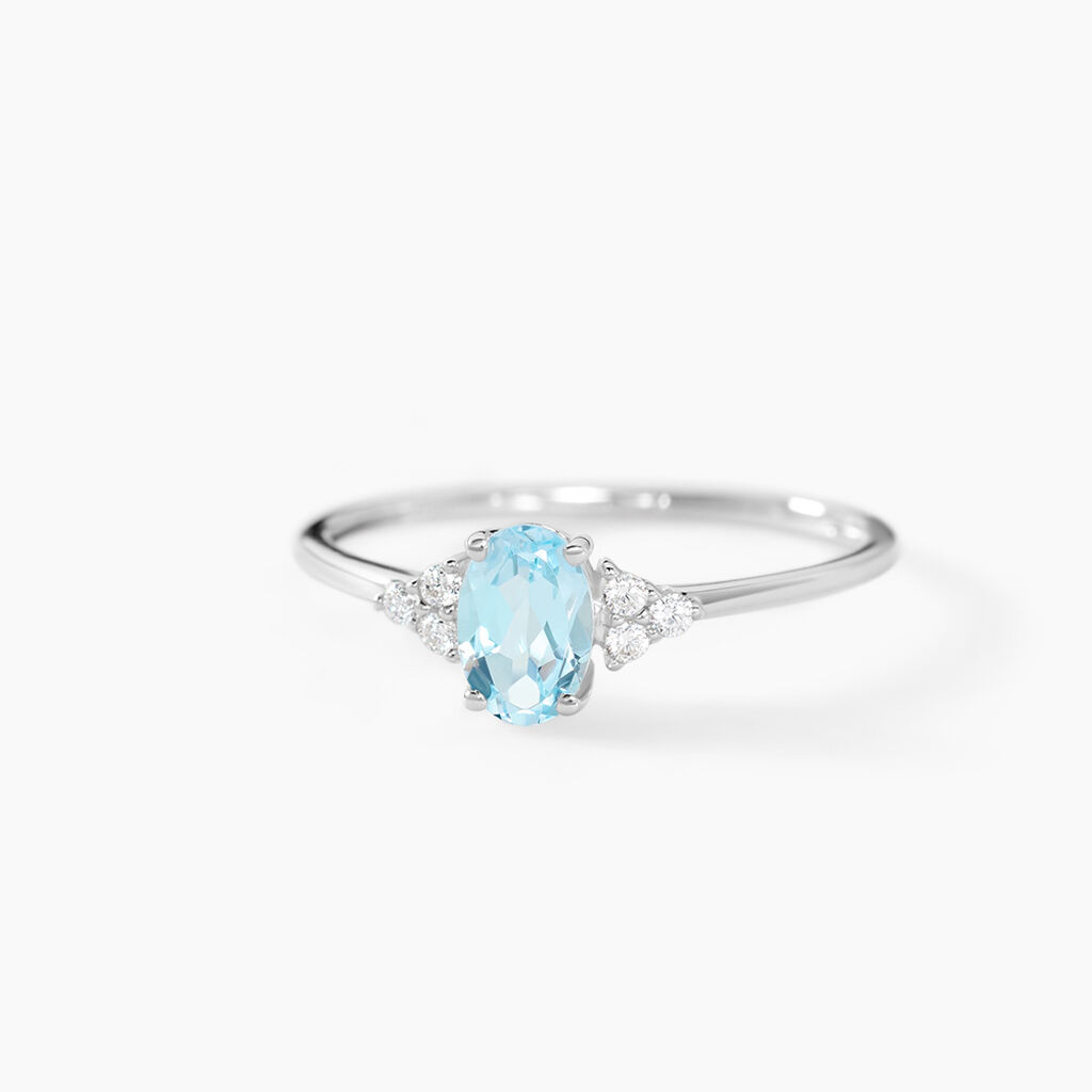 Bague Diapre Or Blanc Topaze Oxyde De Zirconium - Bagues pierres fines Femme | Marc Orian