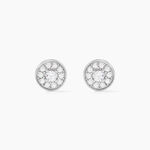 Boucles D'oreilles Puces Auxana Argent Blanc Oxyde De Zirconium - Puces Femme | Marc Orian