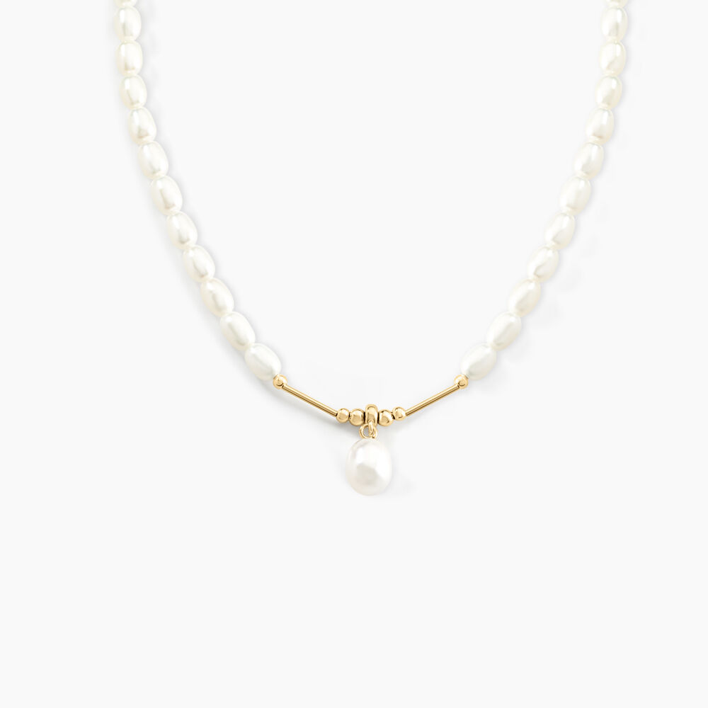 Collier Stella-rose Or Jaune Perle De Culture - Colliers avec pierres Femme | Marc Orian