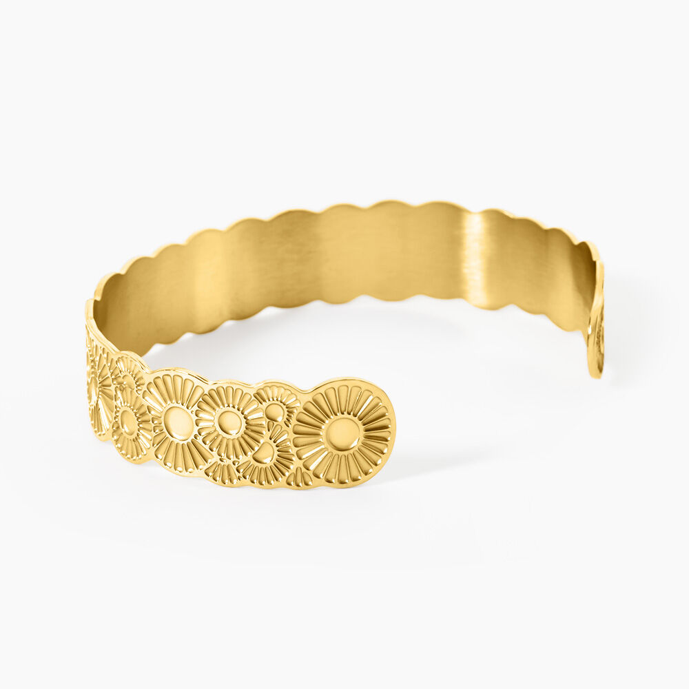 Bracelet Jonc Imagine Florette Acier Jaune - Bracelets joncs Femme | Marc Orian