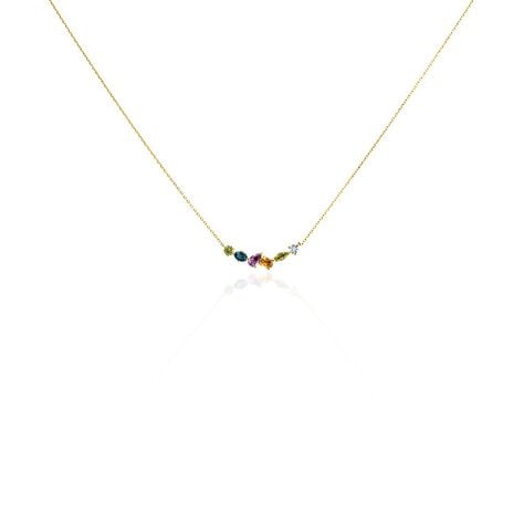 Collier Hortense Or Jaune Topaze Péridot Améthyste - Colliers avec pierres Femme | Marc Orian