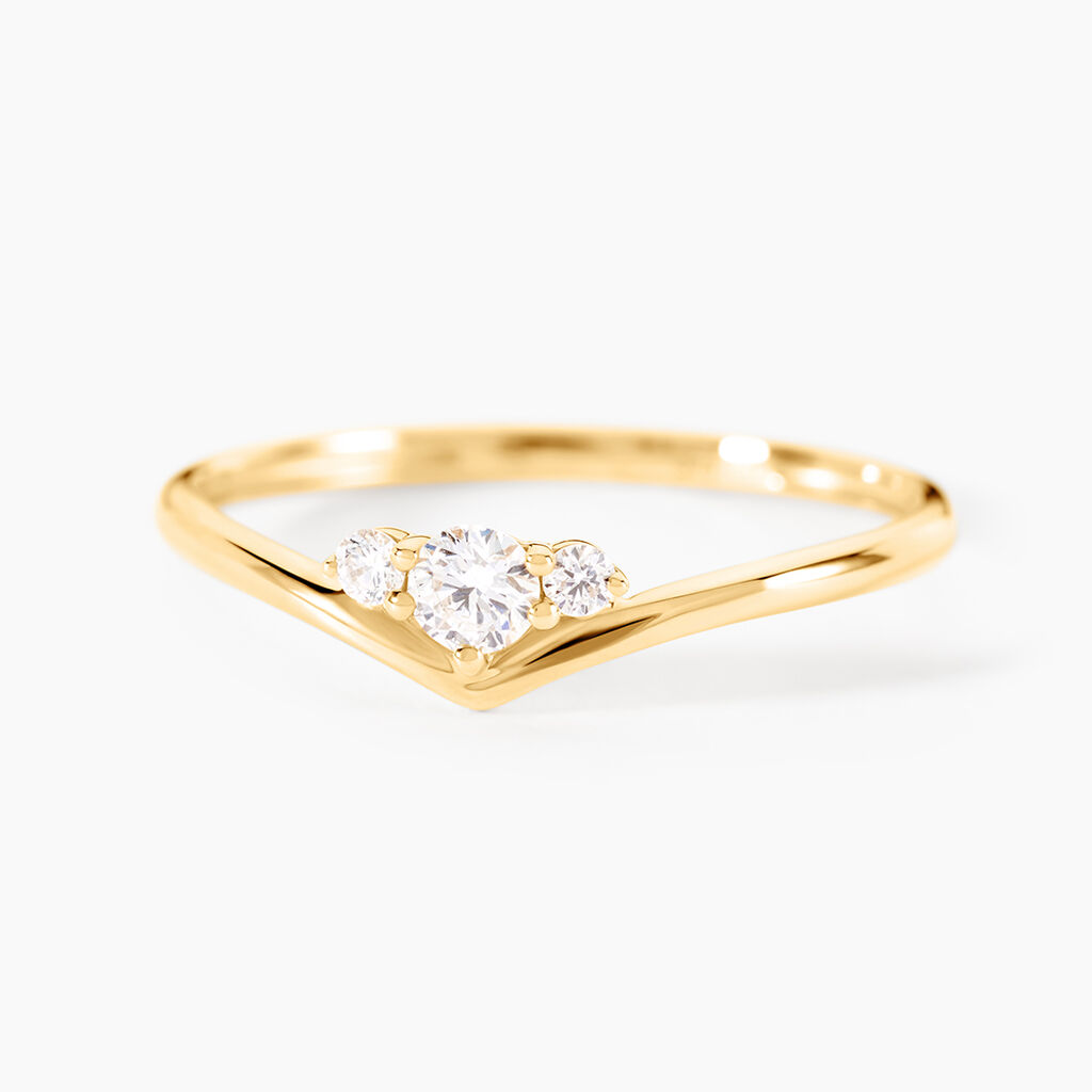 Bague Laurentius Or Jaune Diamant Synth&eacute;tique - Solitaires Femme | Marc Orian
