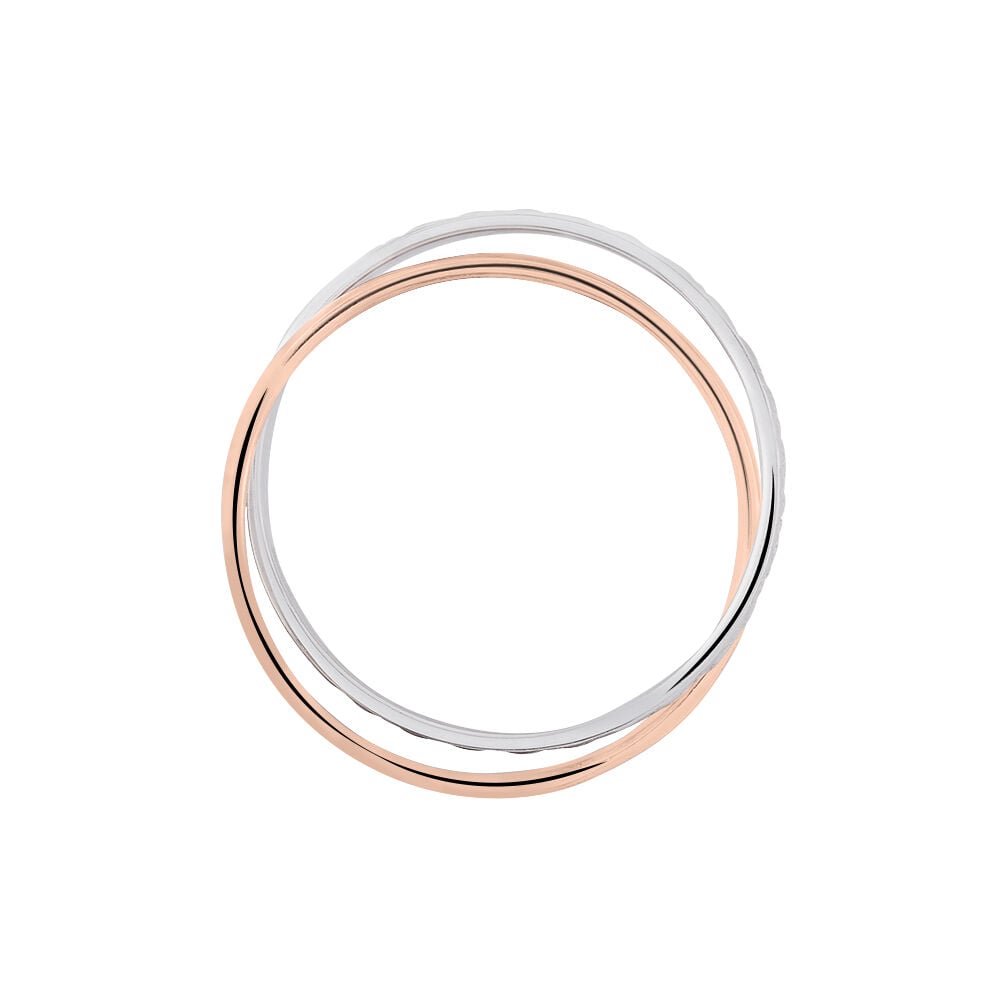 Alliance Hermana Ruban Plat Or Bicolore - Alliances duo Unisex | Marc Orian