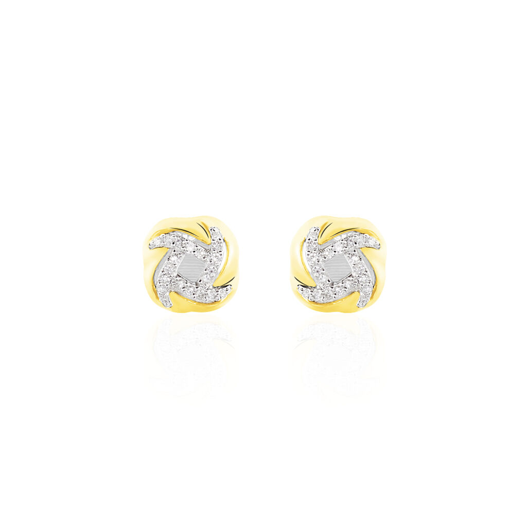 Boucles D'oreilles Puces Maryanna Or Jaune Diamant - Puces Femme | Marc Orian