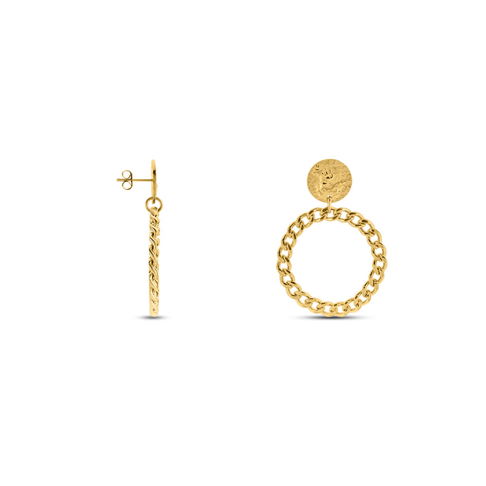 Boucles D'oreilles Pendantes Faro Acier Jaune - Pendantes Femme | Marc Orian