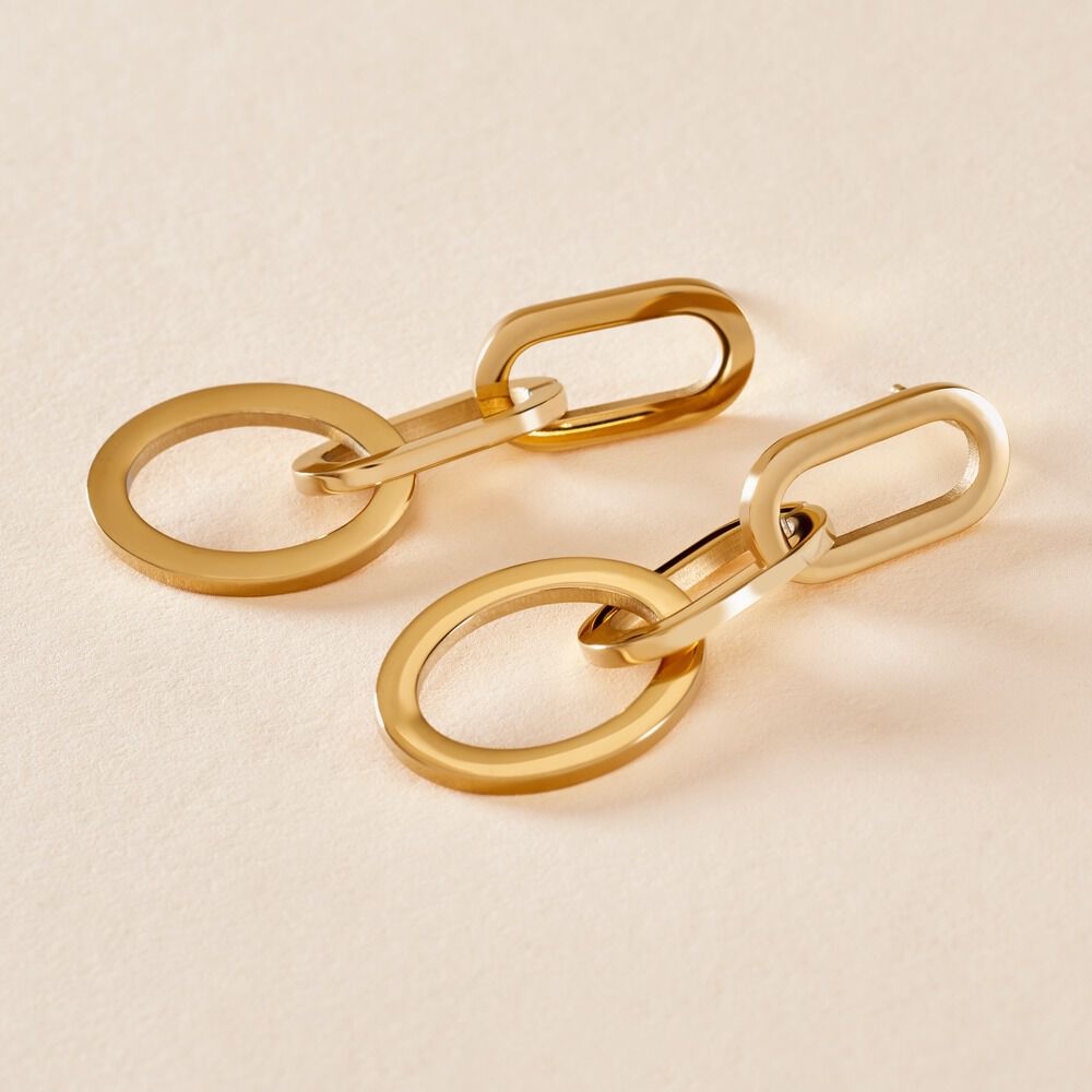 Boucles D'oreilles Pendantes Manille Acier Jaune - Pendantes Femme | Marc Orian