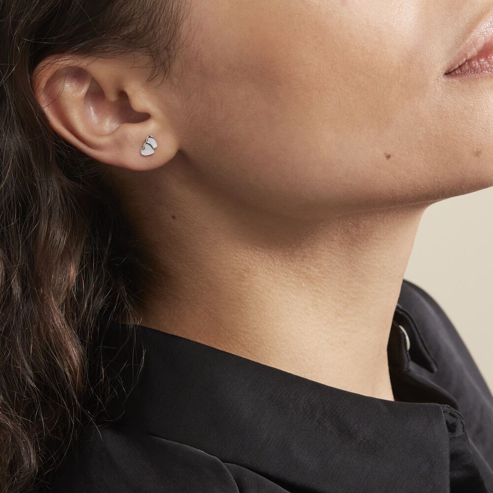 Boucles D'oreilles Puces Collinette Argent Blanc - Puces Femme | Marc Orian