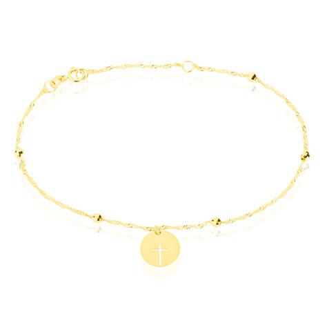 Bracelet Cobeia Croix Maille Forçat Or Jaune - Bracelets chaînes Femme | Marc Orian