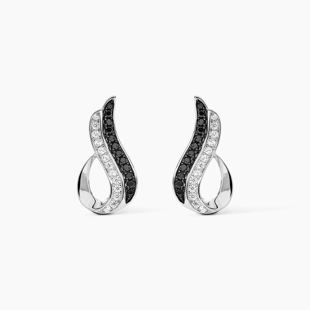 Boucles D'oreilles Puces Priscillia Argent Blanc Oxyde De Zirconium - Puces Femme | Marc Orian