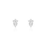 Boucles D'oreilles Puces Almira Argent Blanc Oxyde De Zirconium - Puces Femme | Marc Orian