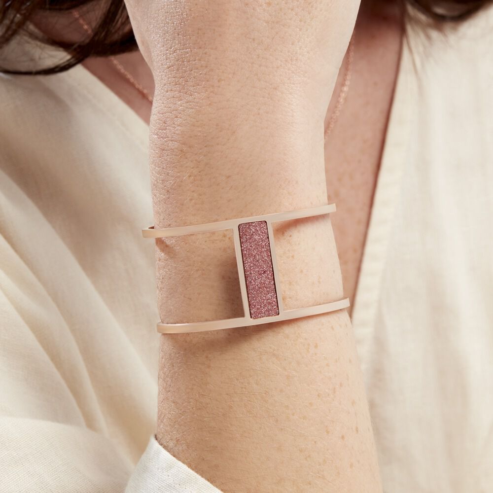 Bracelet Manchette Acier Rose Maria - Bracelets manchettes Femme | Marc Orian