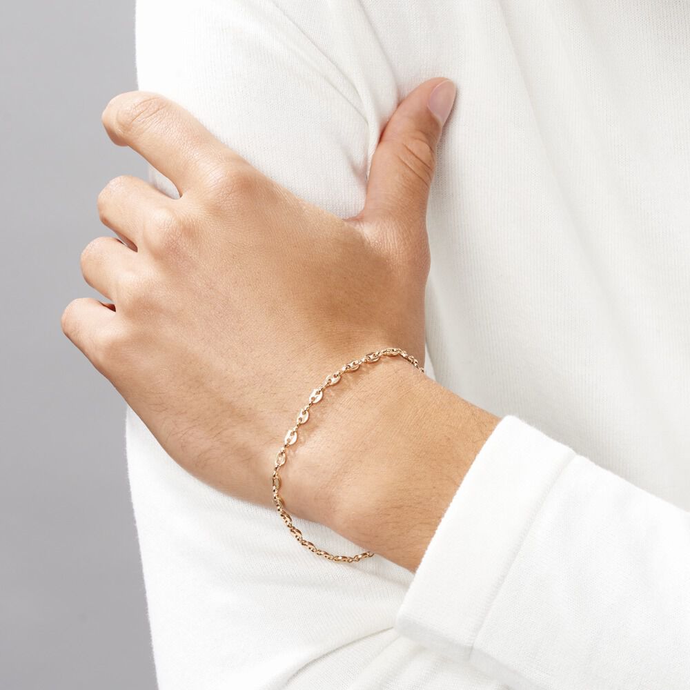Bracelet Plaqué Or Jaune William - Bracelets mailles Homme | Marc Orian