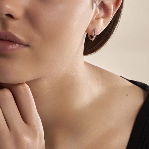 Créoles Sandrine Or Blanc Strass - Boucles d'oreilles Créoles Femme | Marc Orian