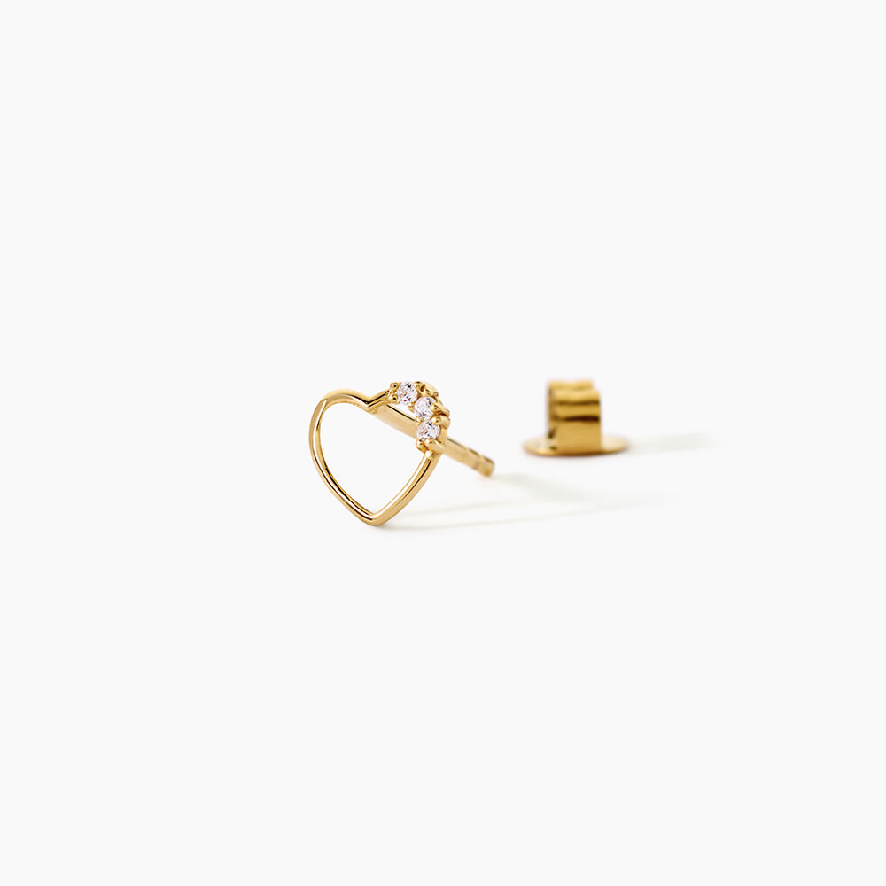 Boucles D'Oreilles Puces Camomille Argent Dor&eacute; A L'Or 750/1000 Oxyde De Zirconium - Puces Enfant | Marc Orian