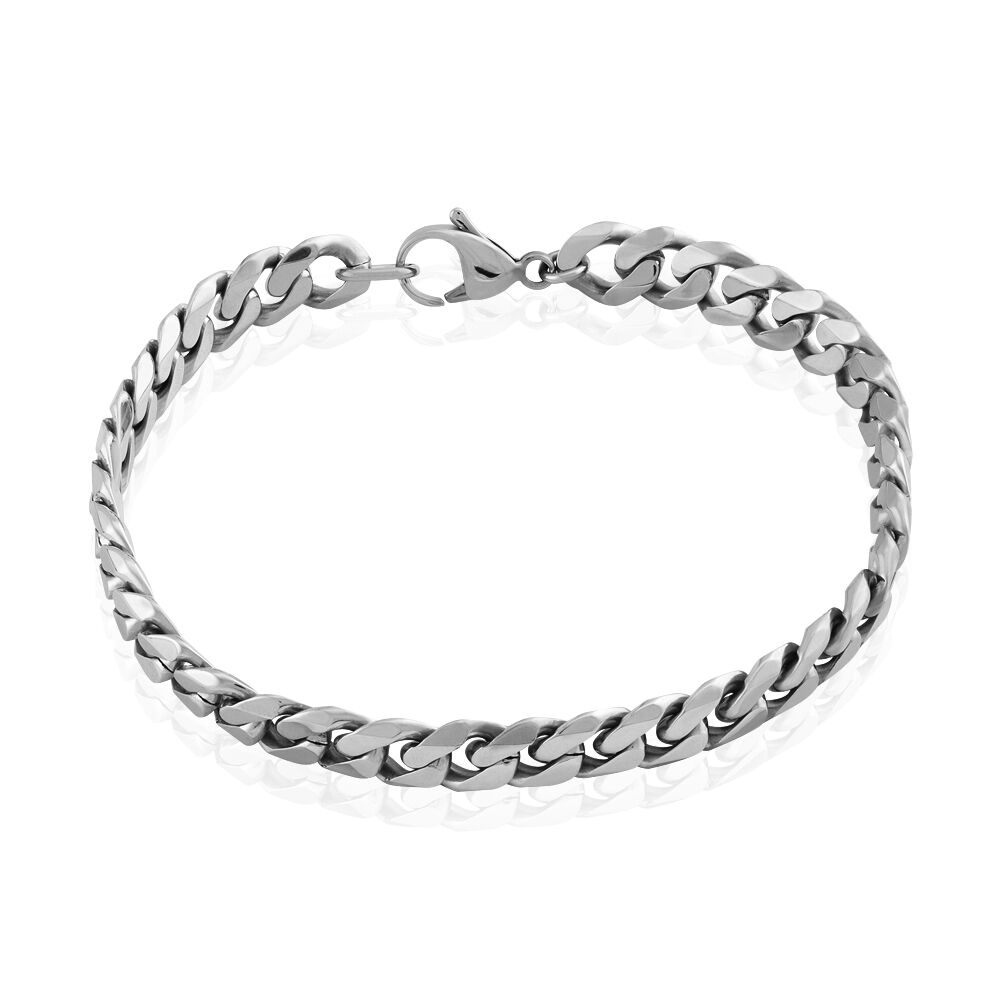 Bracelet Noah Maille Gourmette Acier Blanc - FIBHBW04616 • Marc Orian |  Bijouterie en ligne