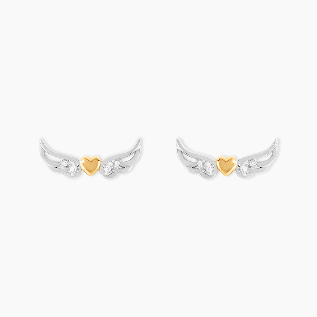 Boucles D'Oreilles Puces Or Jaune et Argent Blanc - Puces Femme | Marc Orian