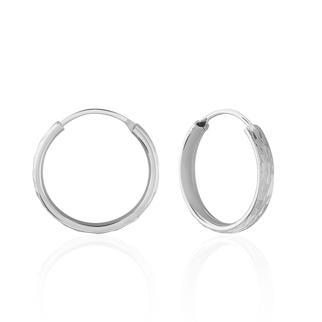 Cr&eacute;oles Argent Blanc Najiha - Cr&eacute;oles Femme | Marc Orian