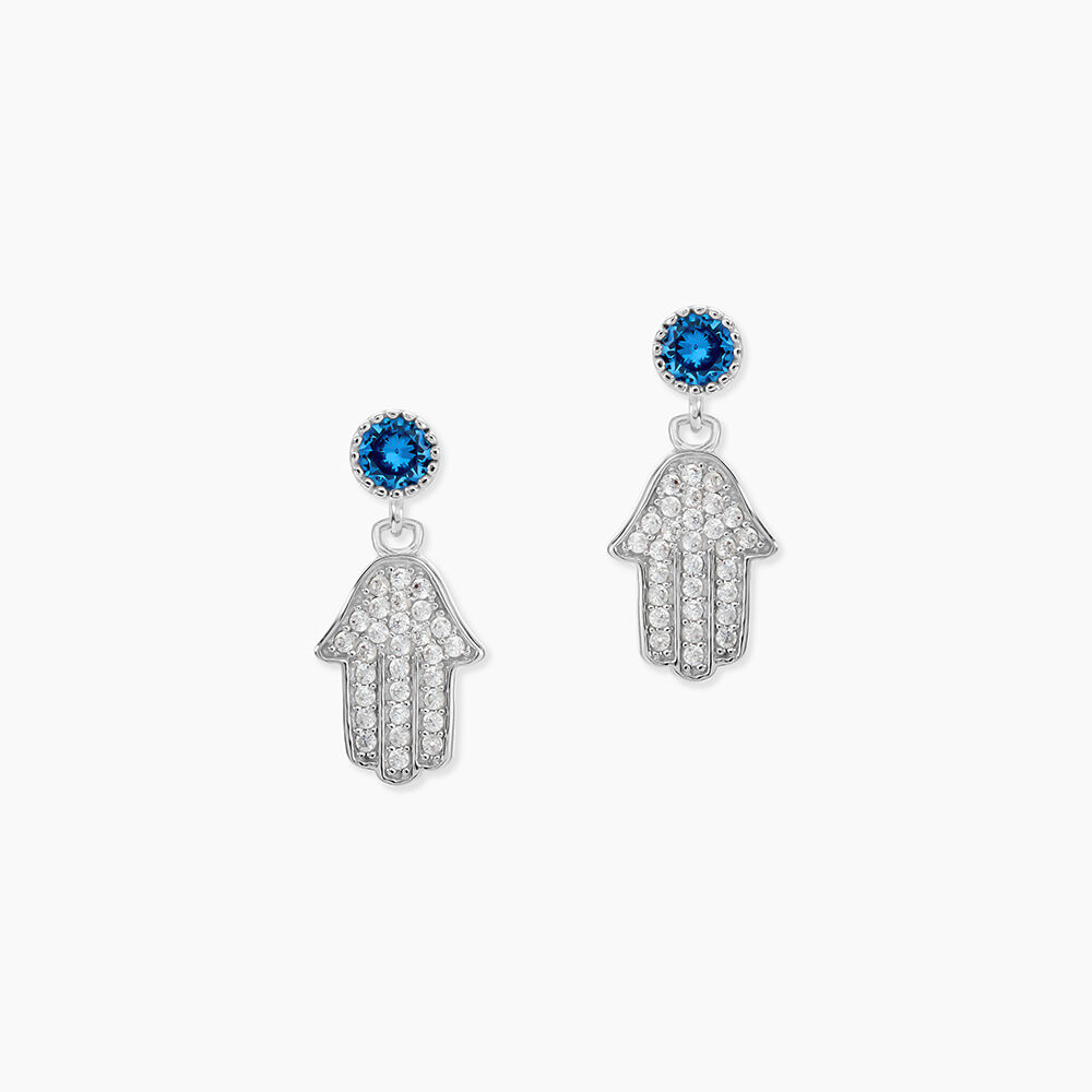Boucles D'oreilles Pendantes Fidelma Argent Blanc Spinelle Oxyde - Pendantes Femme | Marc Orian
