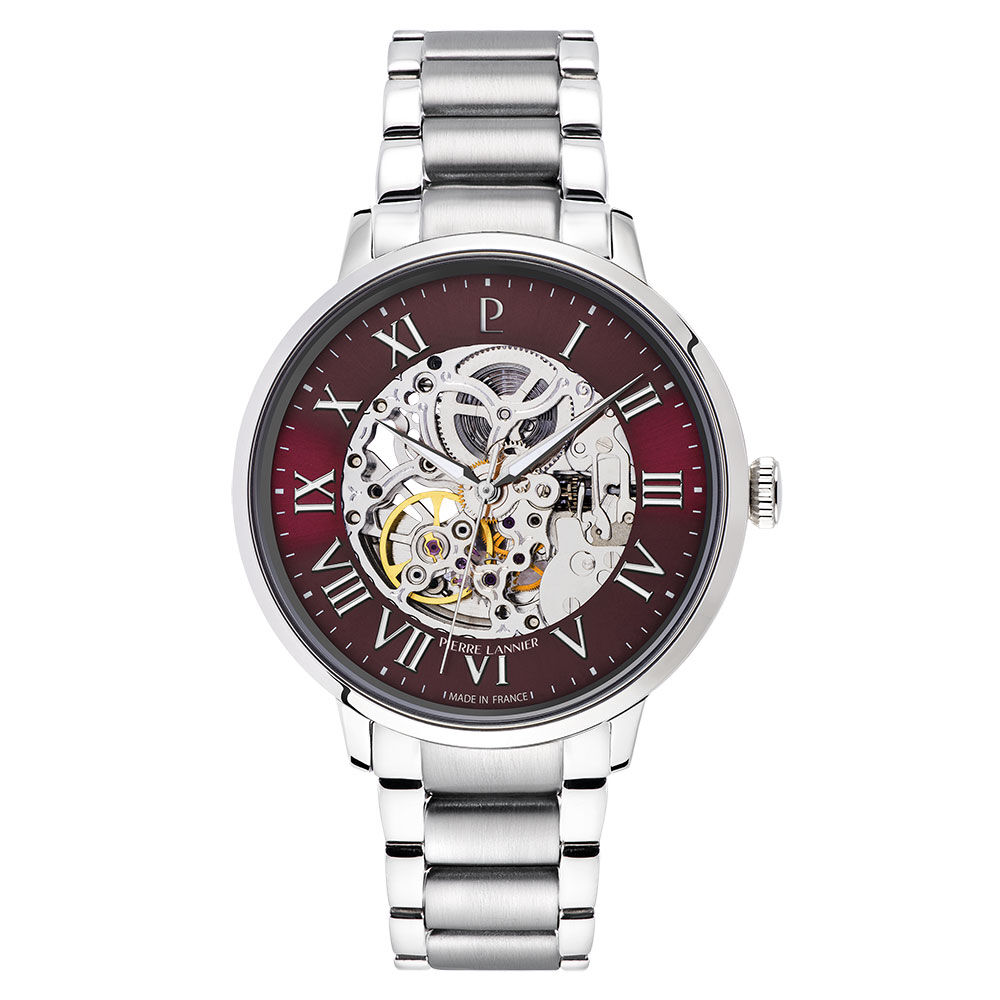 Montre Pierre Lannier Automatique 42 Bordeaux - Montres automatiques Homme | Marc Orian