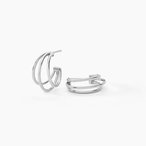 Créoles Argent Blanc Jukka - Créoles Femme | Marc Orian