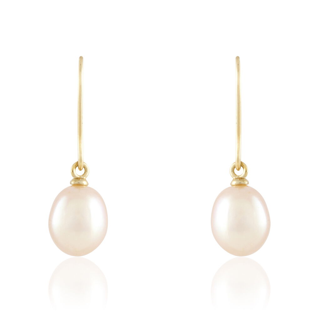 Boucles D'oreilles Pendantes Baroque Or Jaune Perle De Culture - Boucles d'oreilles mariage Femme | Marc Orian