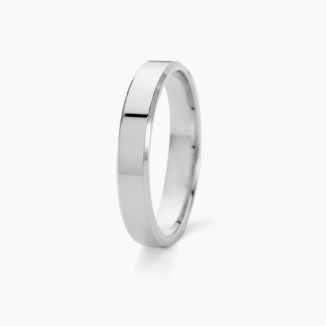 Alliance Hild Ruban Biseaute Palladium Blanc - Alliances personnalisées Homme | Marc Orian