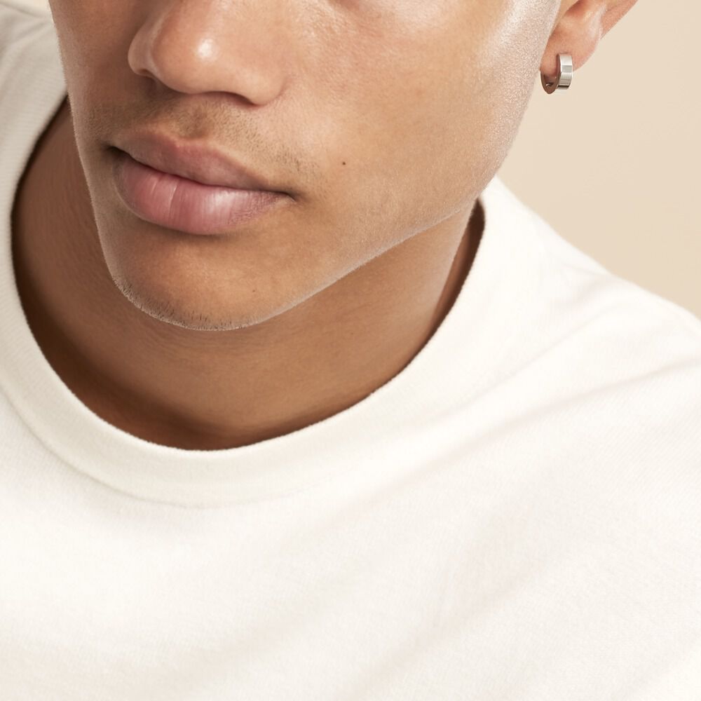 Créole Unitaire Helgo Acier Blanc - Piercings d'oreilles Homme | Marc Orian