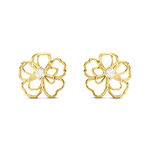 Boucles D'oreilles Puces Floraison Dor&eacute;e Or Jaune Oxyde De Zirconium - Puces Femme | Marc Orian