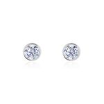 Boucles D'oreilles Pendantes Abha Argent Blanc Oxyde De Zirconium - Puces Femme | Marc Orian