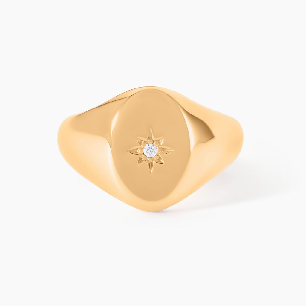 Chevalière Gwennen Plaqué Or Oxyde De Zirconium - Chevalières Femme | Marc Orian