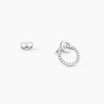 Boucles D'Oreilles Puces Fant Argent Blanc Oxyde De Zirconium - Puces Femme | Marc Orian