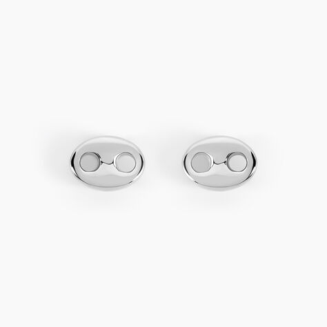 Boucles D'oreilles Puces Phebus Him Acier Blanc - Puces Homme | Marc Orian
