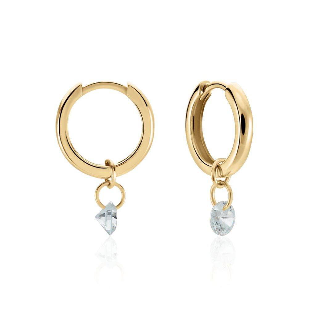 Créoles Plaqué Or Pauw Pampilles Oxydes De Zirconium - Boucles d'oreilles pampille Femme | Marc Orian