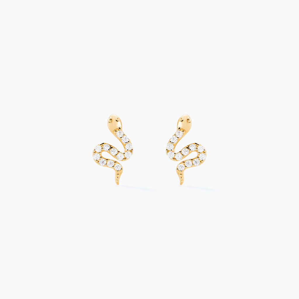 Boucles D'oreilles Puces Sergius Or Jaune Oxyde De Zirconium - Puces Femme | Marc Orian