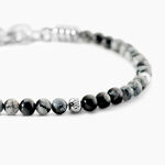 Bracelet Jourdan Acier Blanc Obsidienne - Bracelets cha&icirc;nes Homme | Marc Orian