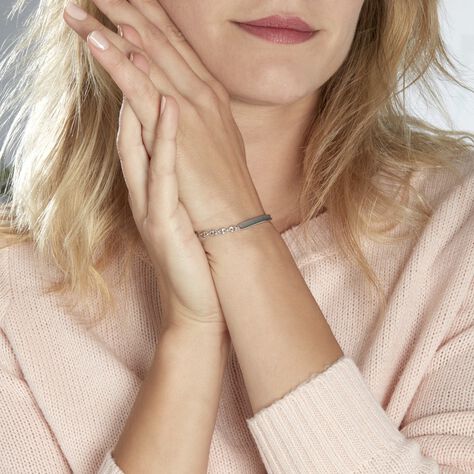 Bracelet Identité Caroline Maille Grain De Cafe Argent Blanc - Gourmettes Femme | Marc Orian